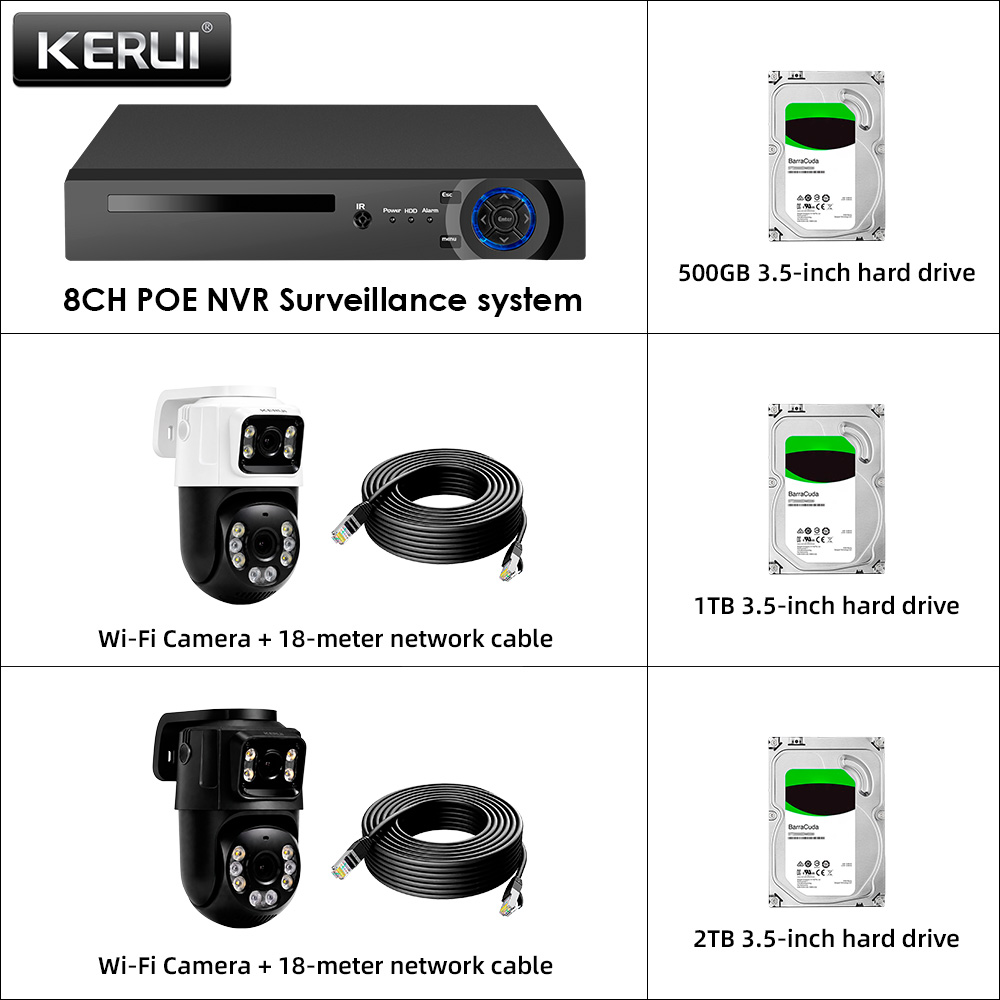 Home Automation Diy Kit - KERUI 8채널 POE NVR 6MP HD