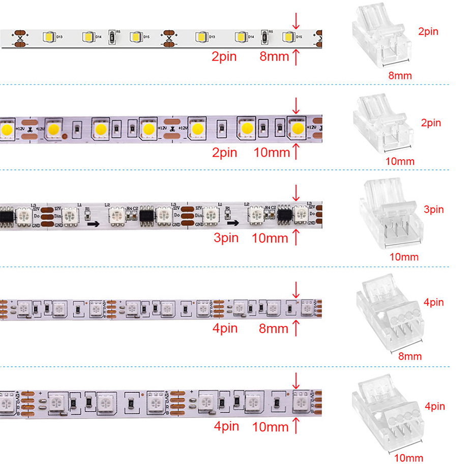 5Pcs LED 스트립 라이트 커넥터 RGB 2/3/4 - Rgb Led Matrix 8X8 리뷰 및 가격
