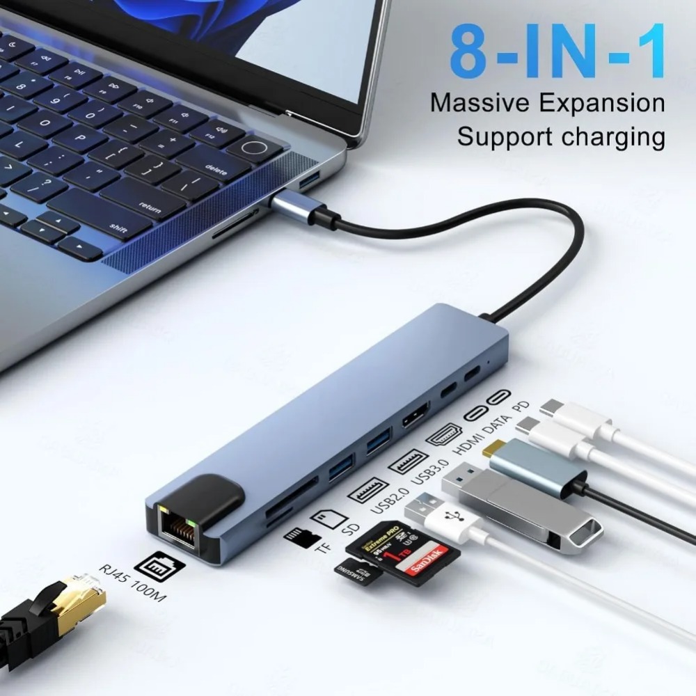 USB C 허브 8/7 in 1 4K HDMI 어댑터  - Home Assistant Sd 리뷰 및 가격